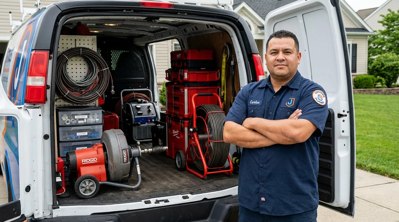 Professional drain cleaning equipment and Johns Plumbing LLC plumber in Marmaduke